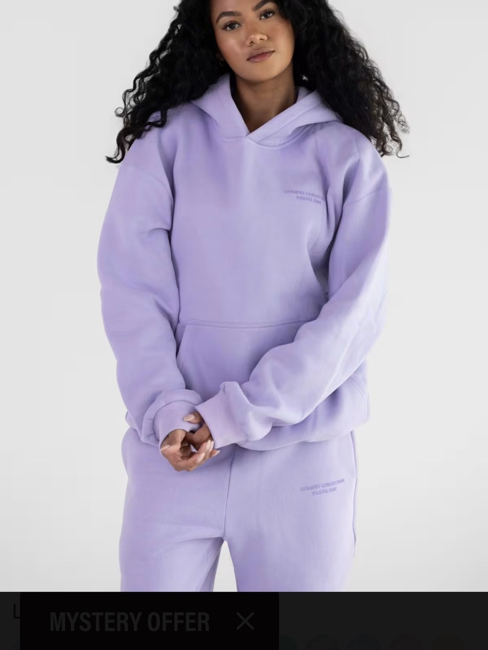 Comfrt pastel hoodie in Lavender size small